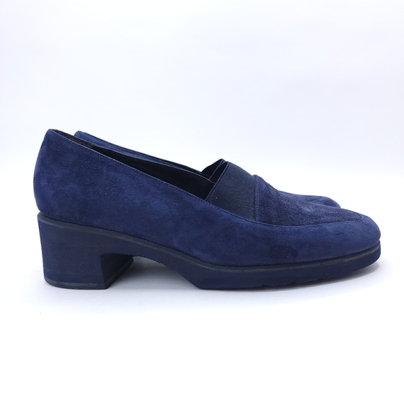Andre Assous Featherweights Blue Suede Slip On Shoes Size 7 - Picture 1 of 9
